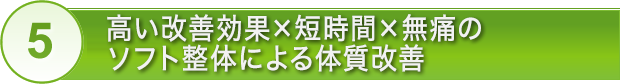 高い改善効果×短時間×無痛のソフト整体による体質改善